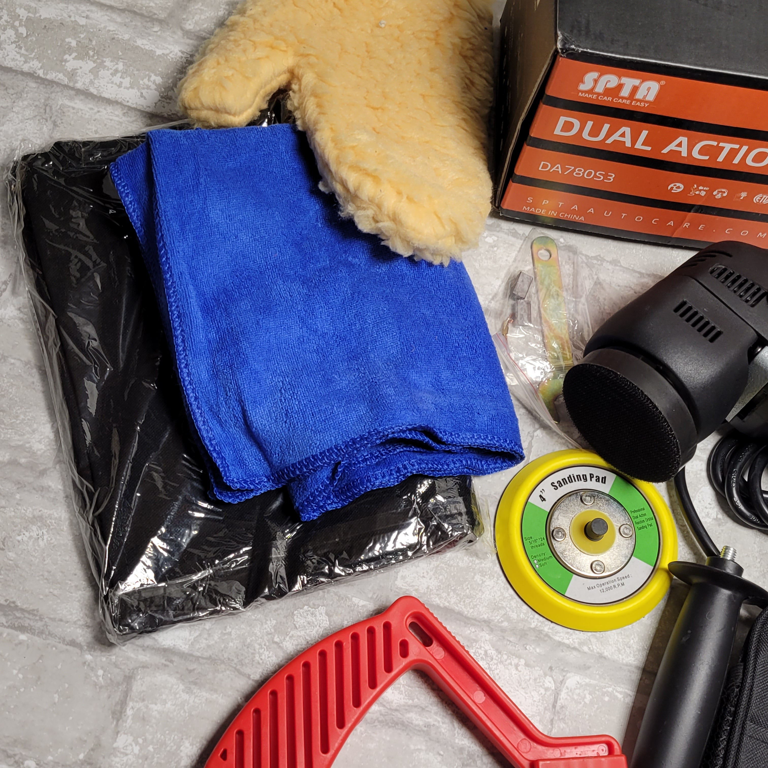 SPTA 3" Dual Action Orbital Variable Speed Car Buffer Polishing Machine Pads Kit (8029665755374)